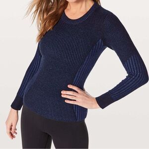Lululemon Feeling Balanced Moroccan Blue Merino Wool Sweater Size 8